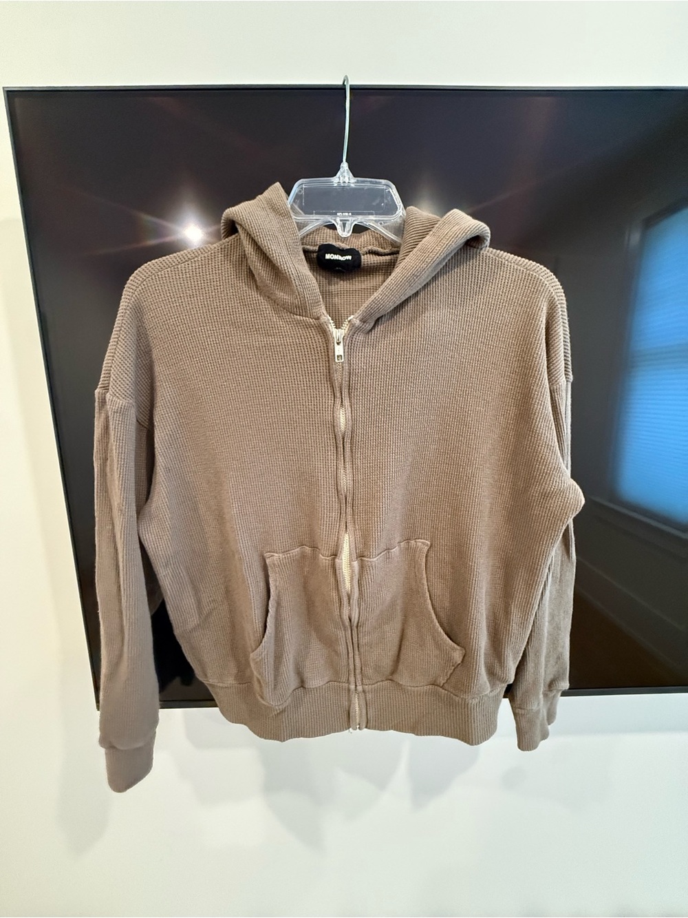 Monrow sz small zip up hoodie sweatshirt